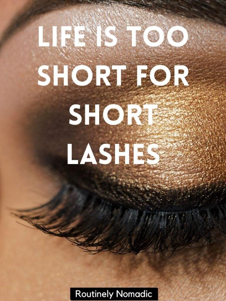 Eye with funny lash captions