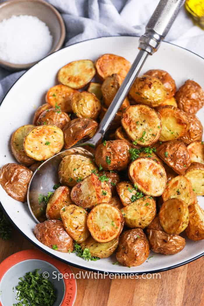Air Fryer potatoes being served
