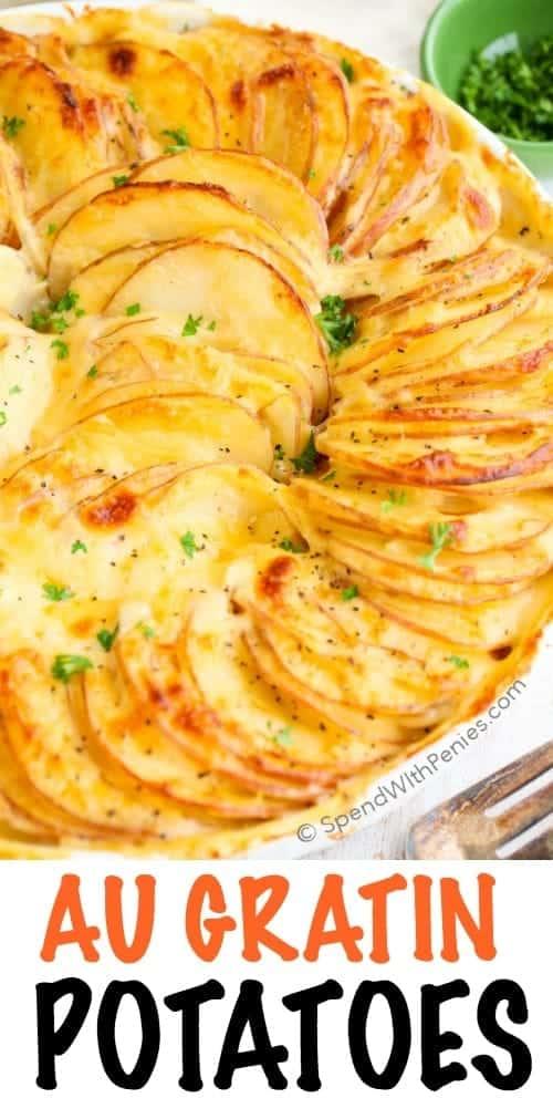 Au Gratin Potatoes with browned cheese