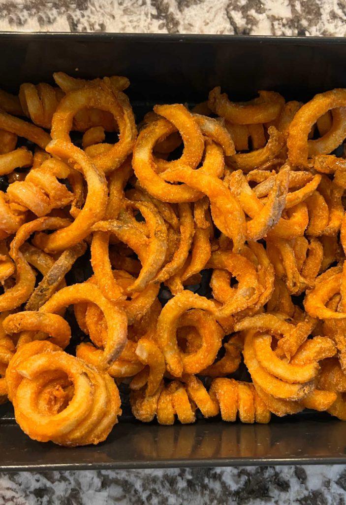 frozen curly fries in air fryer basket