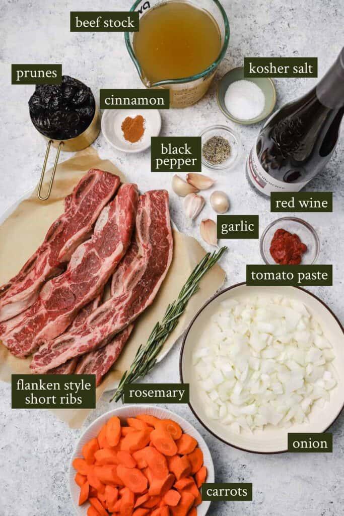 Ingredients for flanken ribs