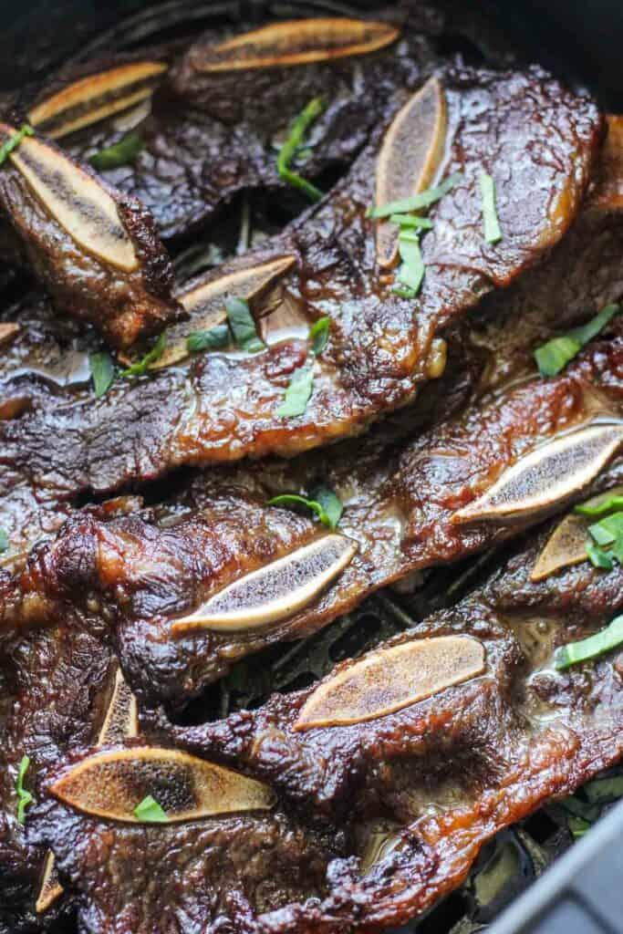 cooked beef short ribs in the air fryer
