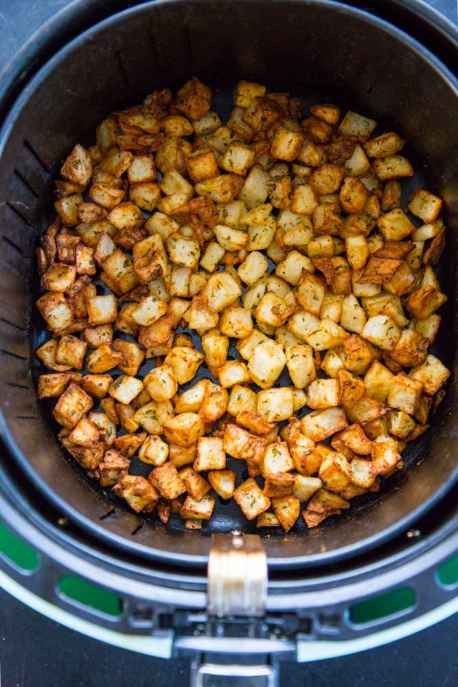 finished potatoes in the air fryer