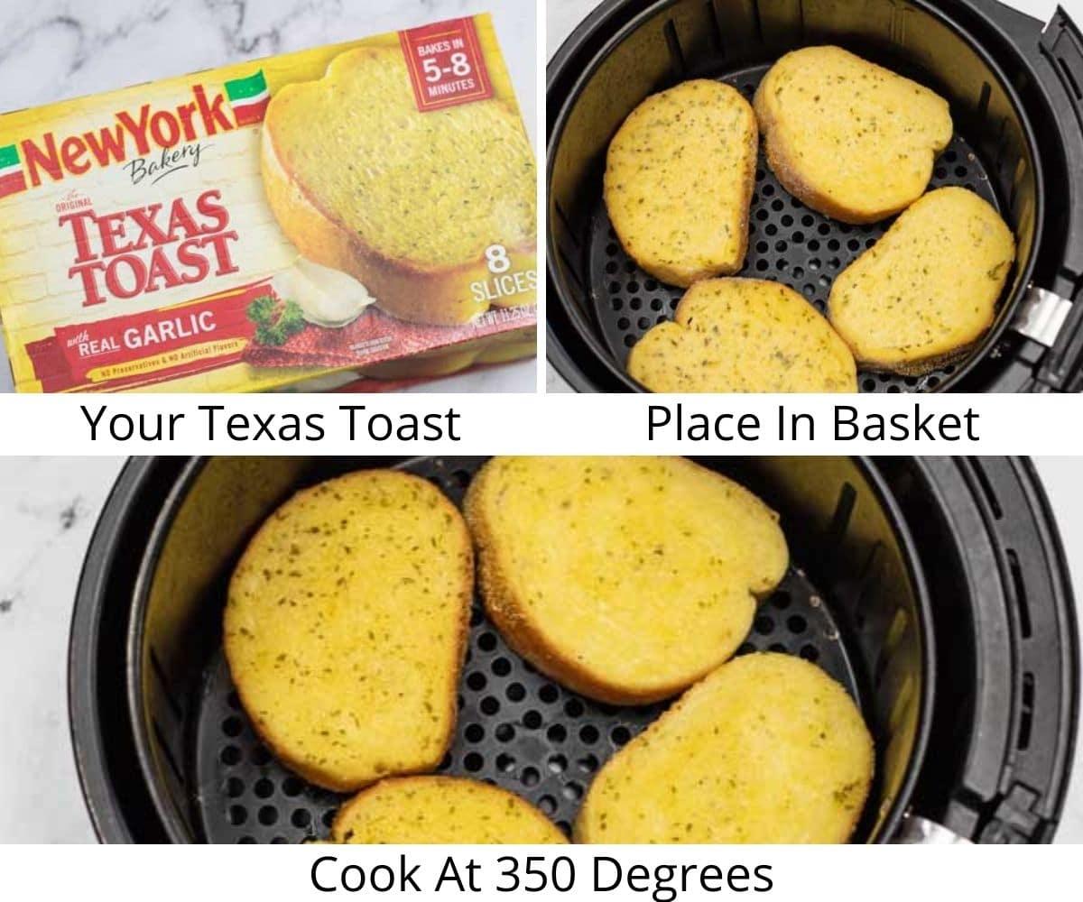 Step-by-step instructions for Air Fryer Texas Toast