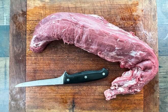Whole, trimmed beef tenderloin