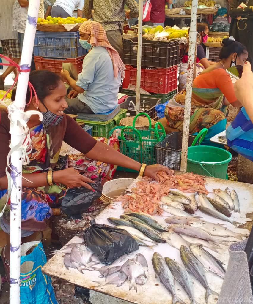 Fisherwomen in the bazaar