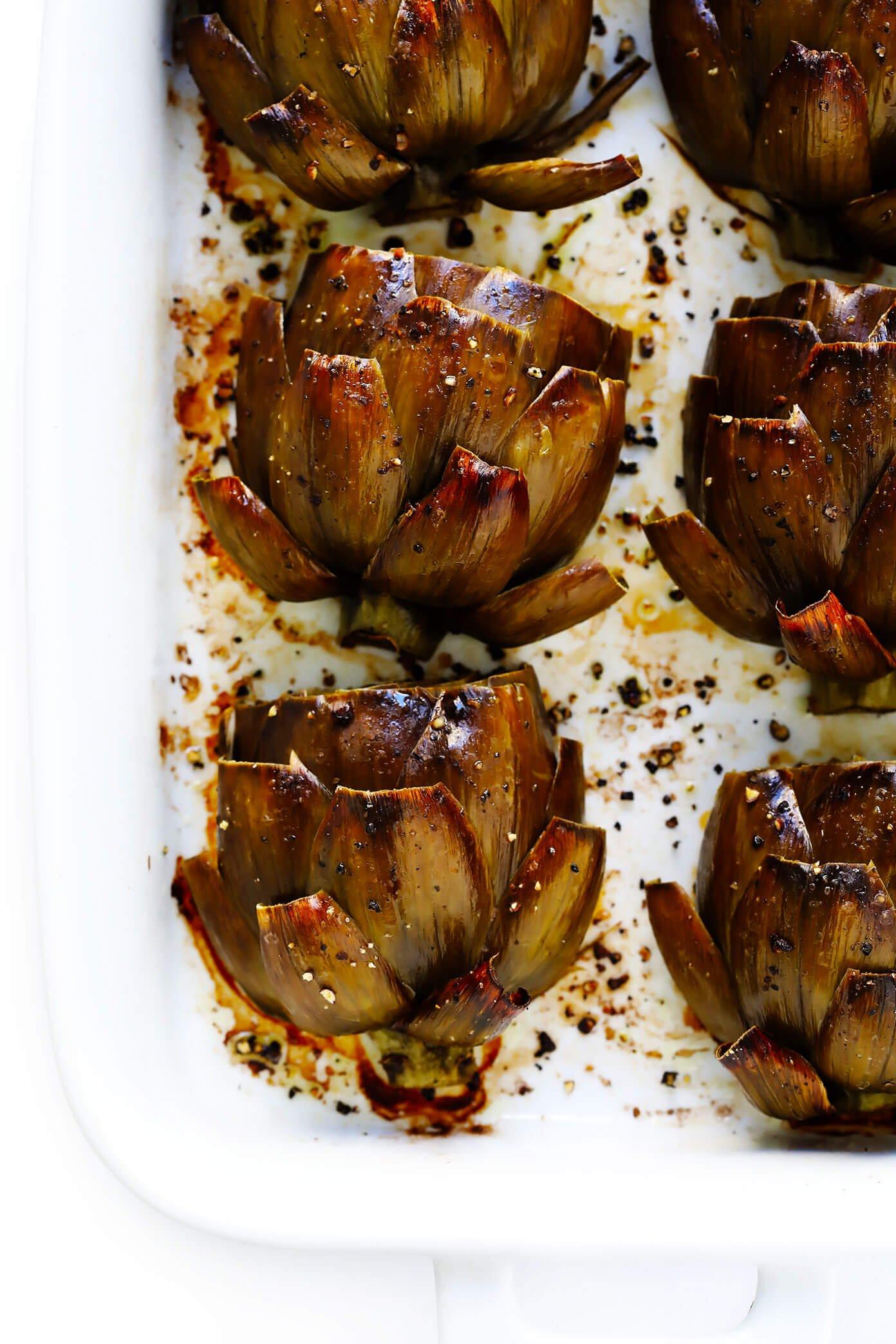 The Most Amazing Roasted Artichokes Recipe