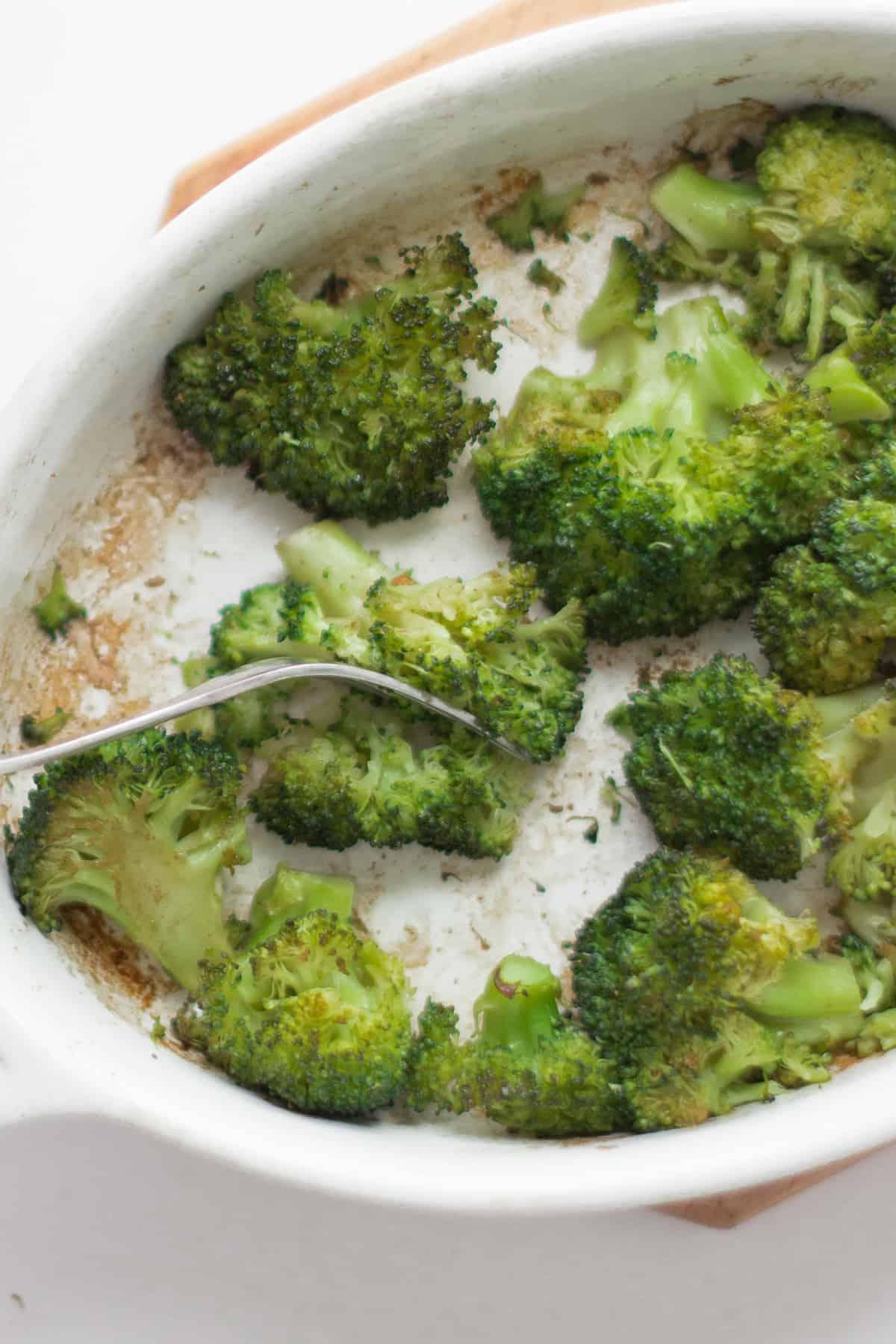 steam-roasted broccoli florets