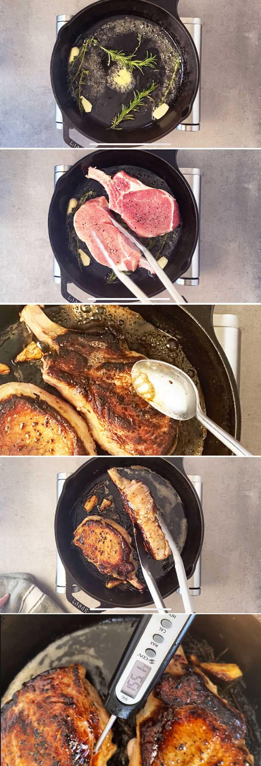 How to make pork chops in a cast iron skillet step by step
