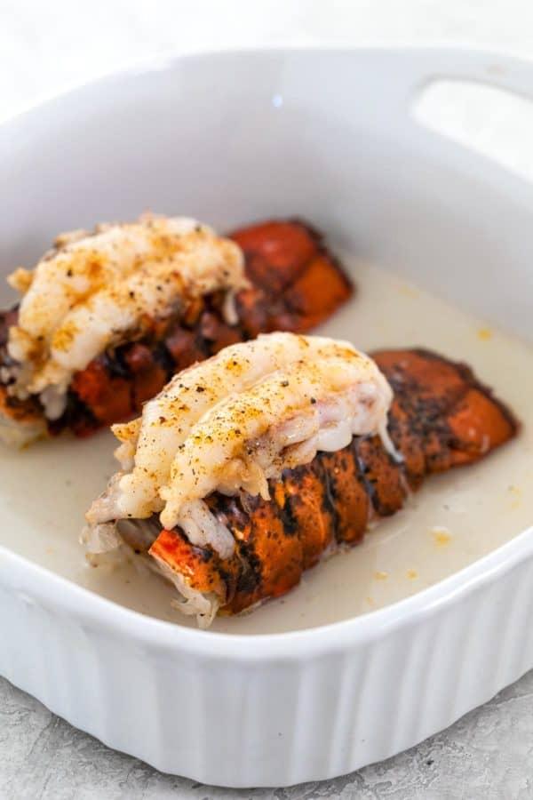 Baked lobster tail