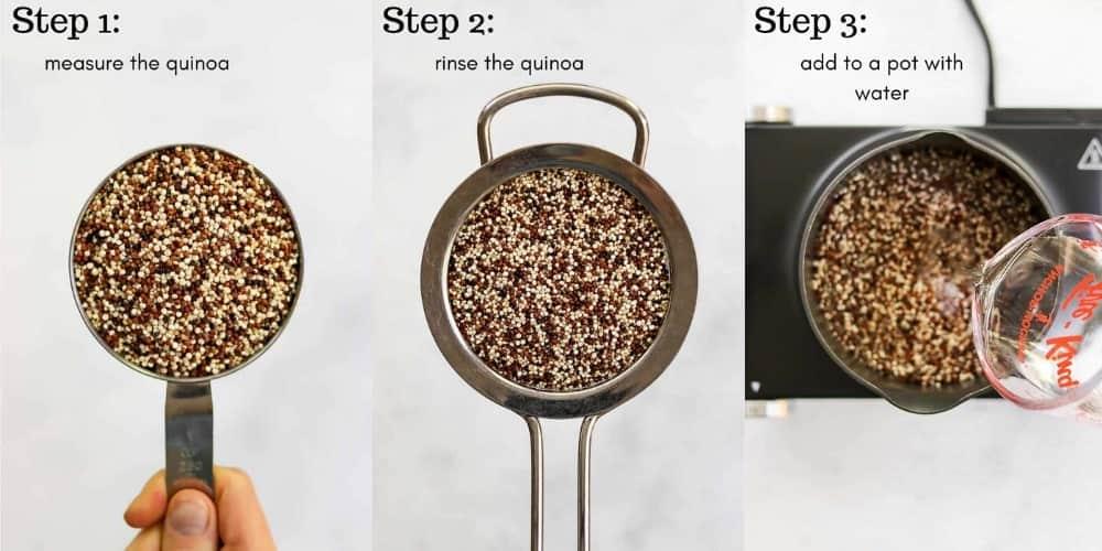 Three images showing how to make the recipe.