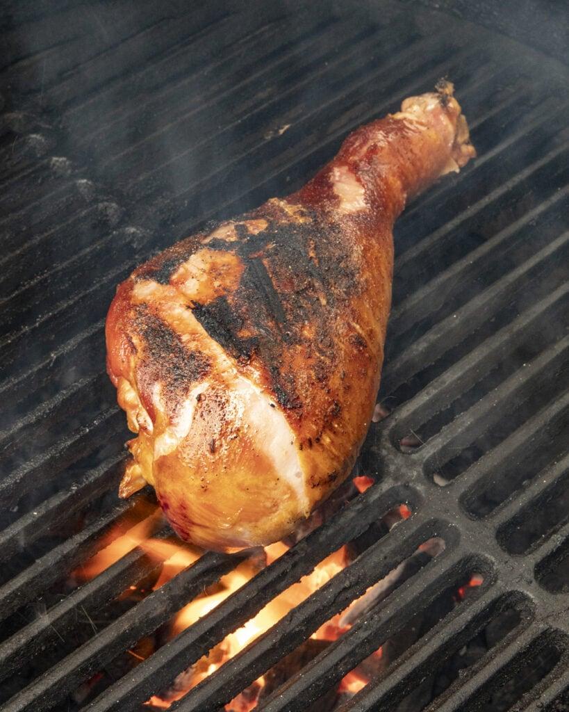 Turkey leg on the grill