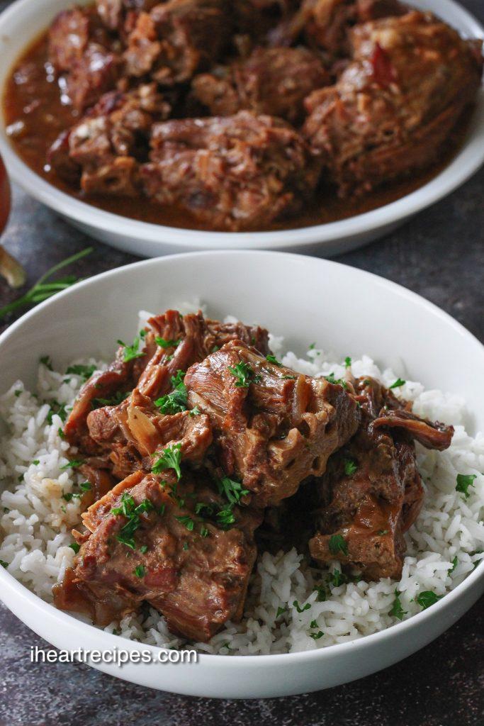 serve these tneder turkey necks over rice, smothered in the hearty gravy