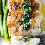 Pan seared grouper with lemon butter