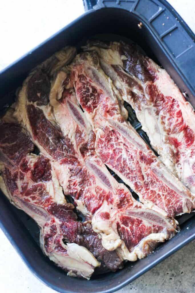 raw Trader Joe's Korean beef ribs before cooking
