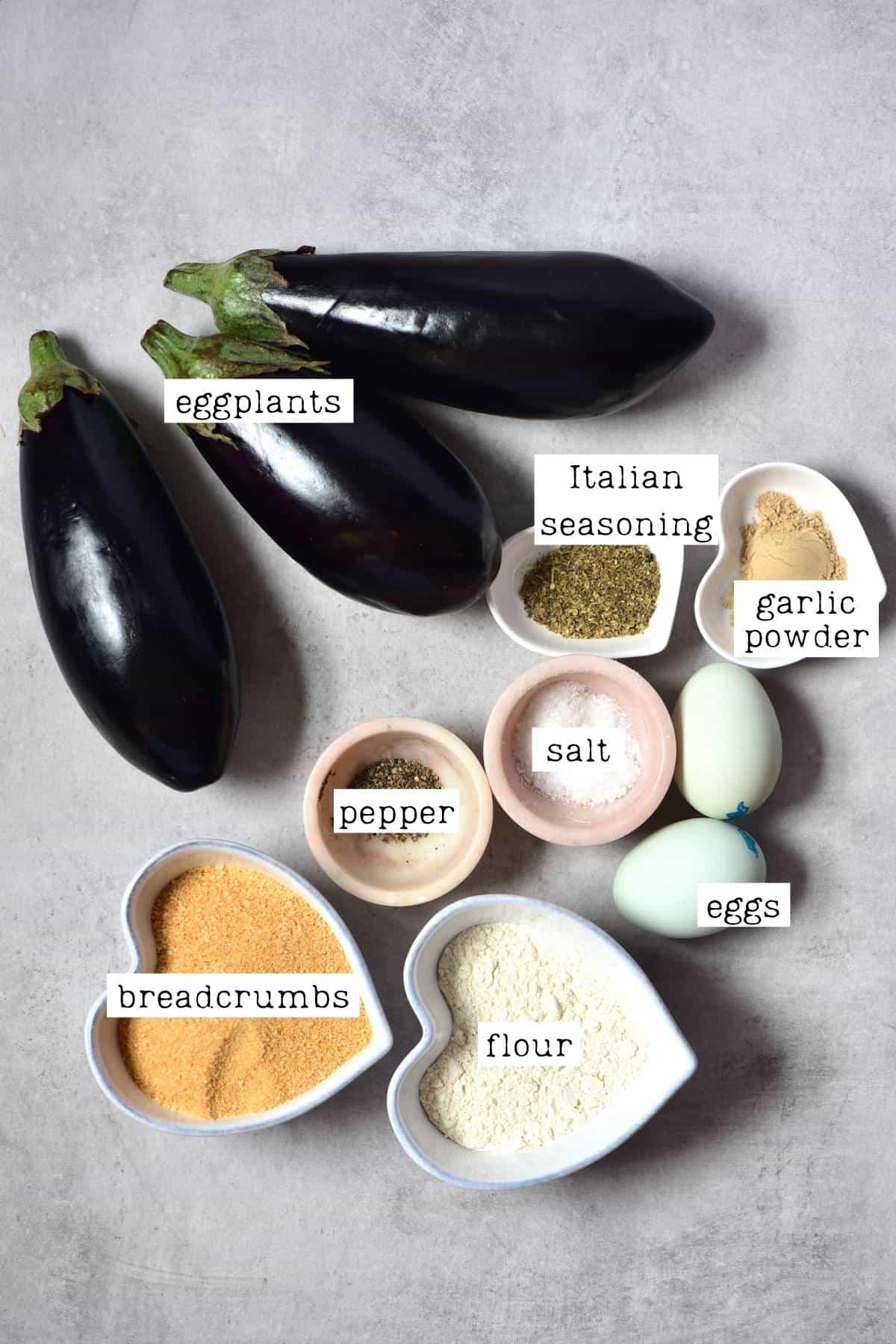 Ingredients for eggplant fries