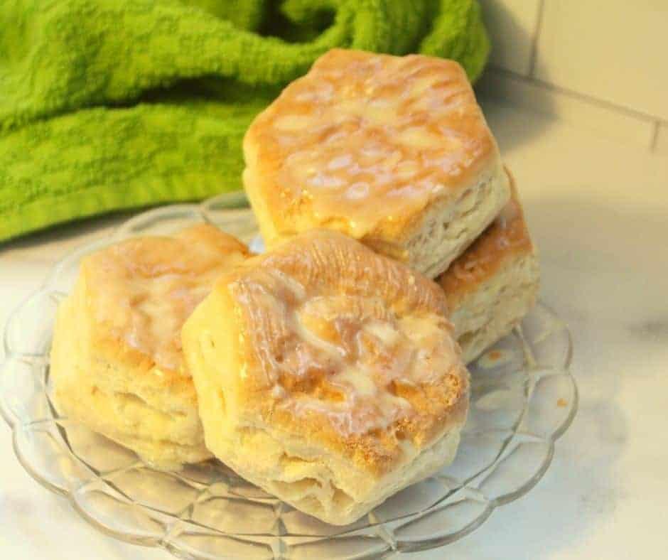 a plate full of air fryer frozen biscuits
