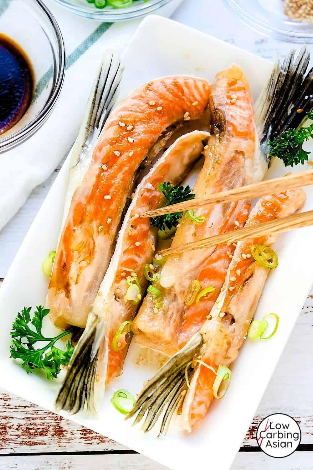 Japanese baked salmon belly