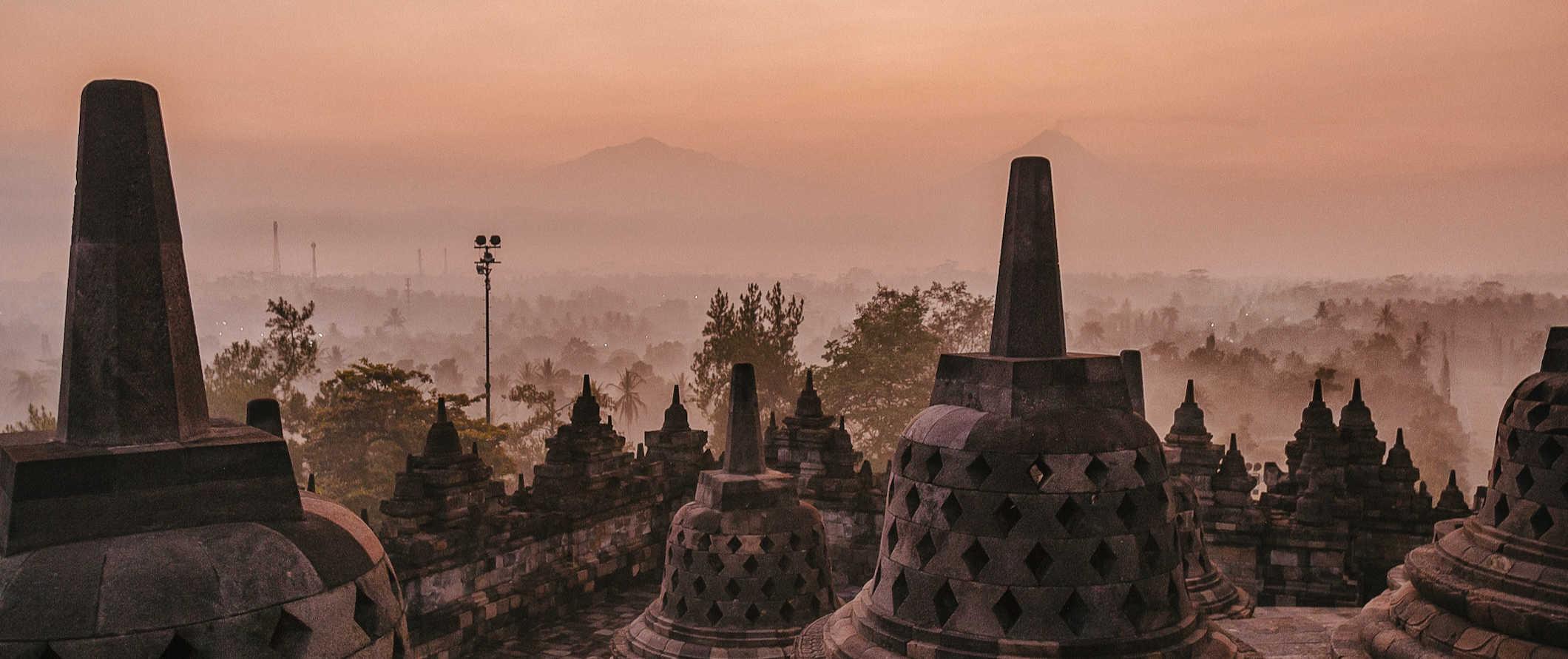 The ancient and iconic temple of Borobudur in beautiful Indonesia
