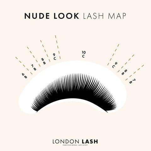 London Lash Nude Look Lash Map Suitable for Male Lash Extensions